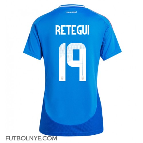 Camiseta Italia Mateo Retegui #19 Primera Equipación para mujer Eurocopa 2024 manga corta